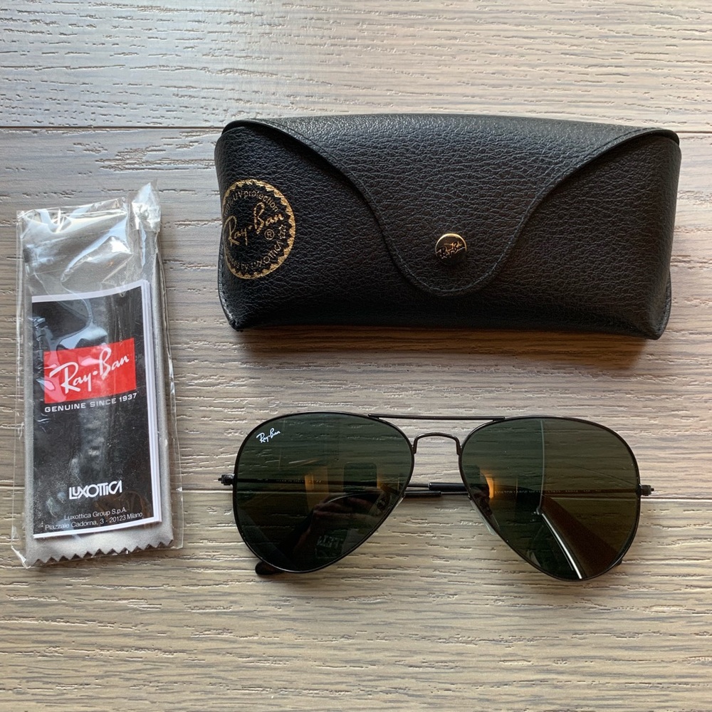 Ray Ban Black Aviator Sunglasses